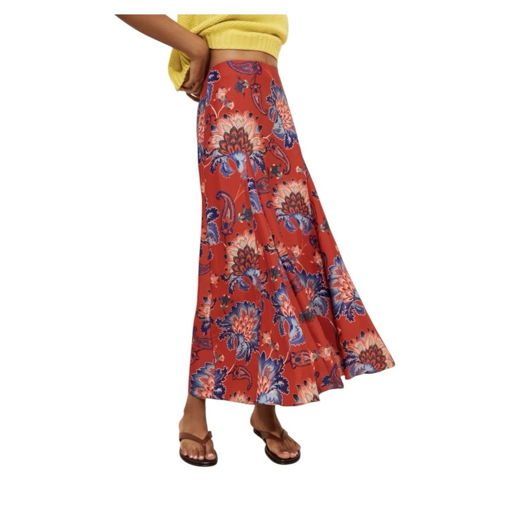 FARM RIO Luang Maxi Skirt Women's Small Floral Cocktail Formal Party Resort‎